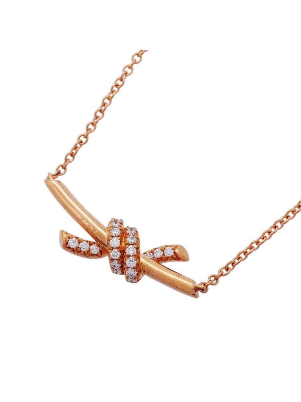 Tiffany & Co Necklace Knot Small 18k Pink Gold Diamond